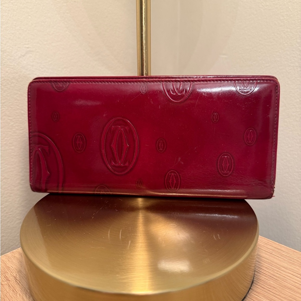 Cartier Burgundy Happy Birthday Leather Wallet